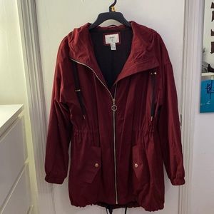 Forever 21 heavy duty rain coat in Burgundy